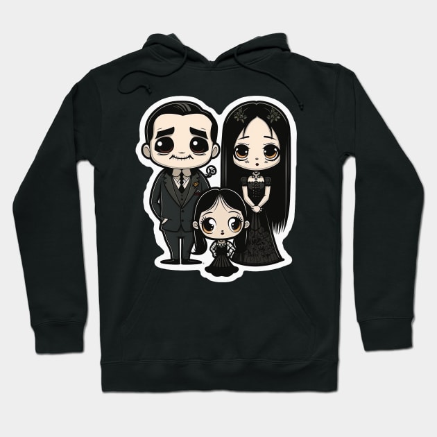 Addams family chibi Hoodie by ksemstudio